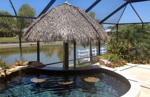 Fort Myers House | Luxury, Award-Winning Pool, All-Day Sun, Dock, Tiki Hut, Wheelchair Accessible