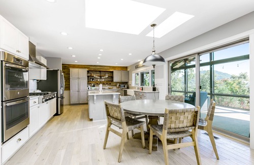 Saluda House | Luxury home with spectacular view, hot tub, decks, rec room, & yoga space