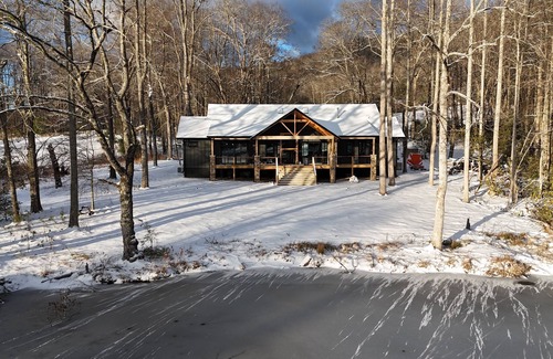 Mills River House | Luxury Lakefront Retreat 5BR Modern Escape Near Asheville
