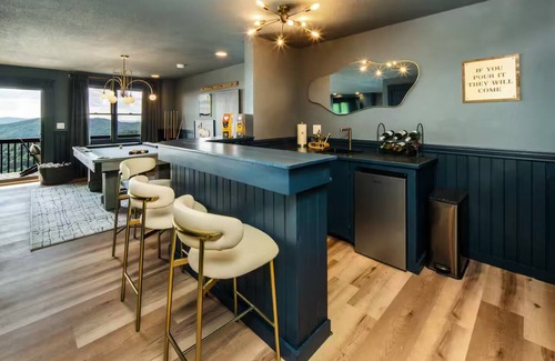 Wolf Laurel Ski Chalet | Luxury Mountain Chalet ski in/out, hot tub, sauna, cold plunge arcade pool table