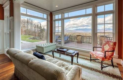 Stowe Hollow House | Luxury mountain estate w/furnished balcony, firepit, wood fireplace, mtn views