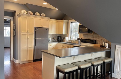 Pawcatuck Apartment | Luxury one bedroom with private roof deck overlooking River in Westerly, RI.