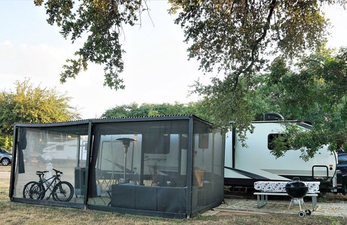 La Hacienda Estates House | Luxury RV with amazing outdoor space at Sun Outdoors Resort - pet friendly!