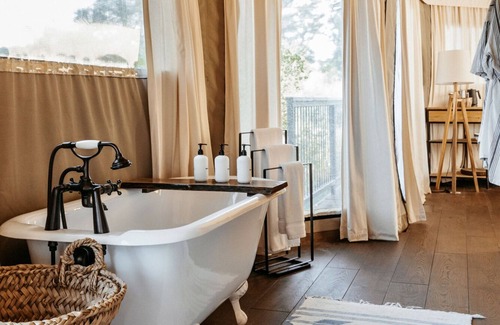Johnson City RV Rental | Luxury Safari Tents on 96 acres in the Texas Hill Country