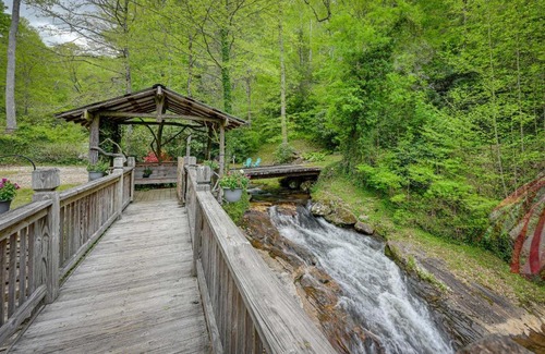 Franklin House | Magical Smoky Mountain Cabin Rental with Waterfall!