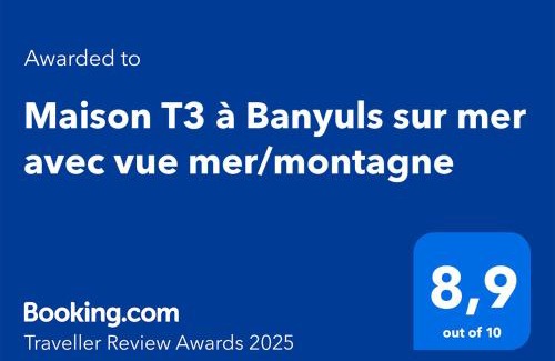 Banyuls-sur-Mer House | Maison T3 à Banyuls sur mer avec vue mer/montagne