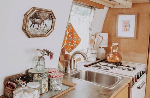 Foster - Powell House | Margaux the Vintage Airstream - Portland's Glamping Garden Oasis