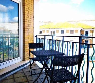 Seafront Apartment | Marina living with parking, balcony, quiet and secure