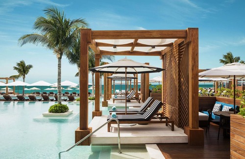 Yucatan Resort | Master Suite: jacuzzi tub, private plunge pool, and beautiful views from balcony