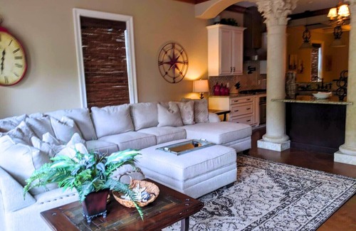 St. Tropez House | Mediterranean Villa, Lagoon Pool & Hot Tub, Private Beach Access, Pet Friendly