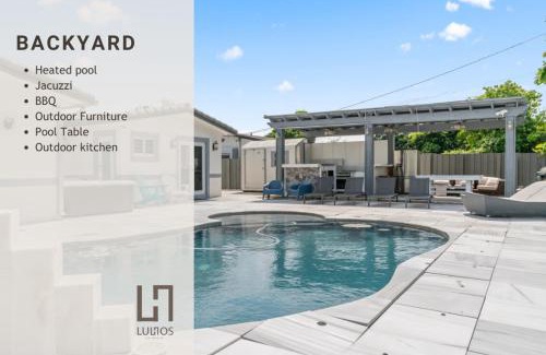 Palm Springs North House | Miami House with Hot Pool-spa & Pool table L48