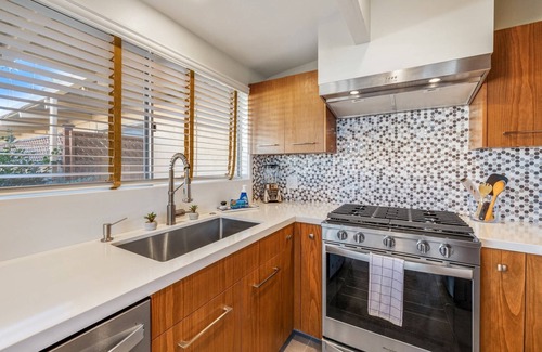 Palm Desert Condo | Mid-Century Beauty! Community Pool! Hiking! Mountain Views! Walk to El Paseo!