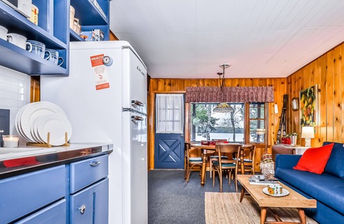Presque Isle House | Mid-century, lakefront suite with lake view, communal dock, rowboats & firepit