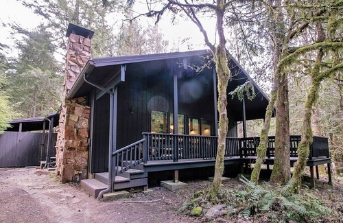 Rhododendron Ski Chalet | Midcentury gem with hot tub nestled in the forest