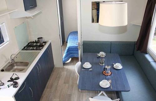 Fontanelle House | Mobilehome with air conditioning, semi-covered wooden terrace and pool