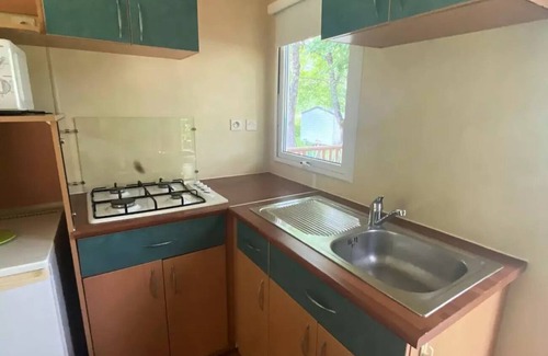 Saint-Pompont House | Mobilheim 2 Schlafzimmer PETIT - halb überdachte Terrasse 4 Personen