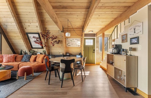 Running Springs Ski Chalet | Modern A-Frame with Mountain Views, Hot Tub, Game Room, & EV in Running Springs