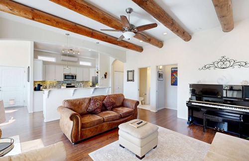 Southside House | Modern Adobe Home w/Mountain-View Balcony, Short Drive Downtown