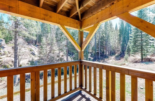 Fish Camp Cabin | Modern cabin w/beautiful views, private gas grill, W/D, and wood fireplace