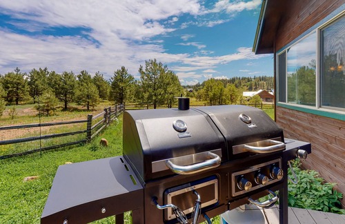 Pagosa Highlands House | Modern cabin with deck, BBQ, & on-site amenity add-ons - near lake & hiking