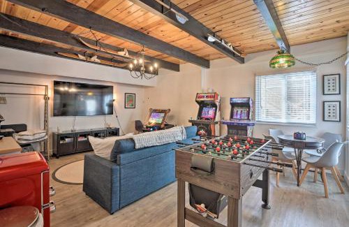 Running Springs House | Modern Cabin with Game Room and Deck, Near Skiing