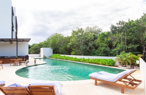 Akumal Apartment | Modern Couple Suite with private garden terrace & jacuzzi