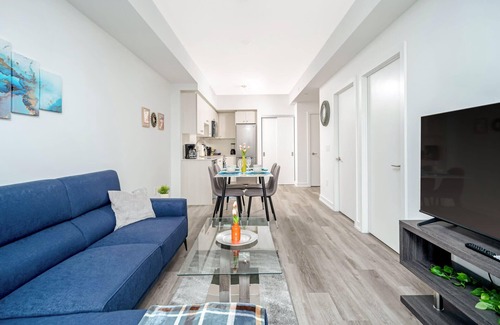 Kitchener Apartment | Modern High-Rise 24th Floor Condo w Private Patio