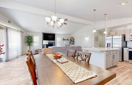 Rome House | Modern home with foosball, fireplace, & grill - near Sand Valley Golf Course