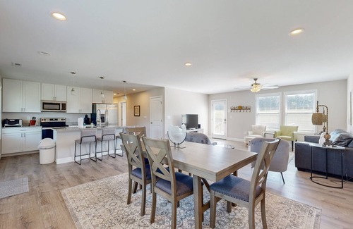 Alexander House | Modern interior with fenced yard and firepit - near town