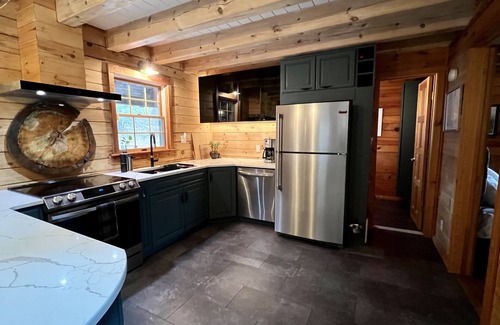 Grand Gorge Ski Chalet | Modern Rustic Log Chalet w/mtn views, pool & bonus loft on 17 secluded acres