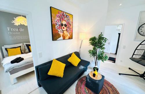 Bachviertel Apartment | Mola Apartments- Trendiges Apartment in der City-Nähe Dortmund-Terrasse-3 Gäste-WLAN
