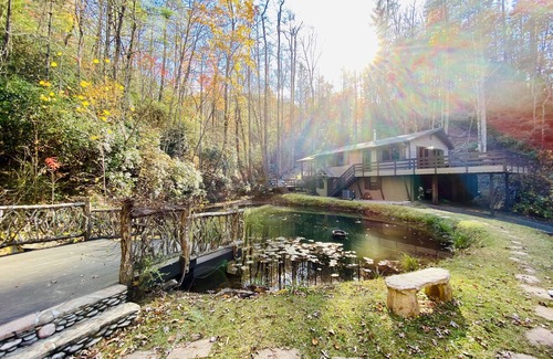 Blairsville Cabin | Mountain Creek Cabin VERY private 13 acres with trails, creeks. Bordering USNF!