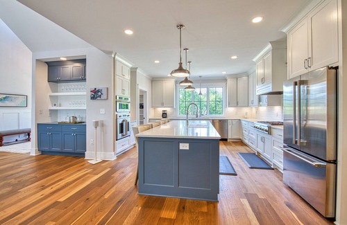 Mill Spring House | Mountain & lake-view luxury home with hot tub, deck, & pergola - dog-friendly