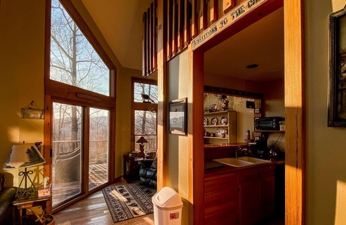 Cullowhee Cabin | Mountain view cabin with expansive deck, balcony, & fireplace - dogs OK