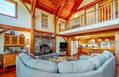 Ludlow House | Mountain-view house with hot tub, AC & amazing views, near Okemo Resort & skiing