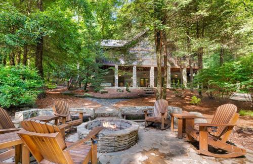 Ellijay House | Mountaintown Creek Lodge - Creek Front Fish Cabin - Creekside Relaxation With Fishing, Firepit, Hot Tub, Free-Standing Gas Heate