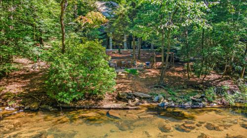 Ellijay House | Mountaintown Creek Lodge - Creek Front Fish Cabin - Creekside Relaxation With Fishing, Firepit, Hot Tub, Free-Standing Gas Heate