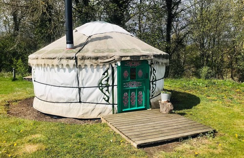 Guisborough Cabin | Myrtle, a cosy Mongolian yurt, nestled in field and woodland surroundings