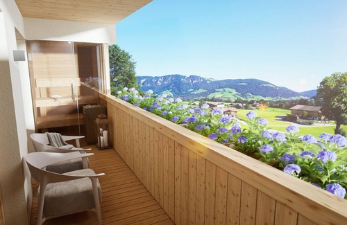 Sonnenberg Apartment | New apartment with private sauna, mountain views and two balconies
