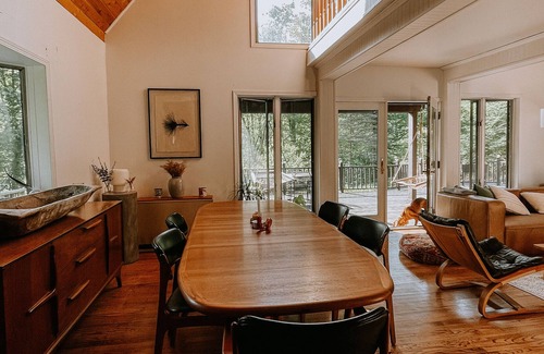 East Branch House | NEW! Large Chic & Cozy Catskills Cabin on 5.5 acres with private spring-fed pond