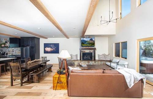 Whitefish House | New! Ski-In/Ski-Out townhome with hot tub and fireplaces