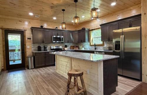 Chalet Village North House | New Smoky Mountain Luxury Cabin, Outdoor Fireplacet