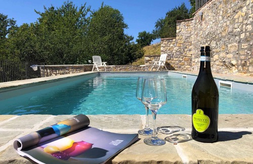 Villa Collemandina Villa | New Tuscan villa for large group, private pool, walk to restaurant