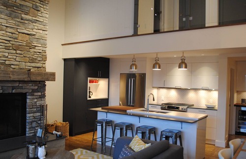 Domaine Nansen Condo | Newly renovated contemporary chalet right on mountain with hot tub