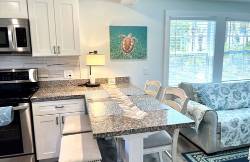 St. Augustine Beach Cottage | Newly Renovated Ground floor 1BR + Office/Den Cottage on Oceanfront Property with Pool Access, Pet Friendly