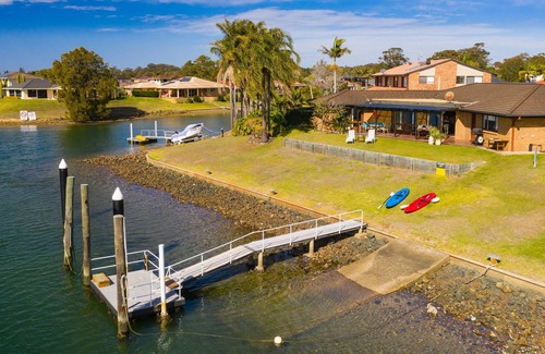 Port Macquarie House | North view - waterfront home on the Port Macquarie canals with private jetty