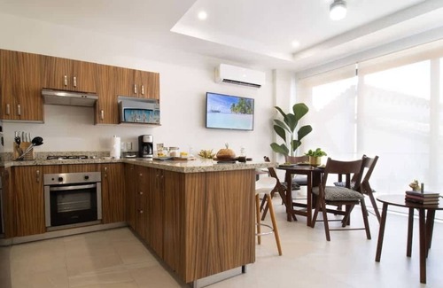 North Hotel Zone Apartment | Ocean View Roof Pool BBQ Gym, Walk to Beach
