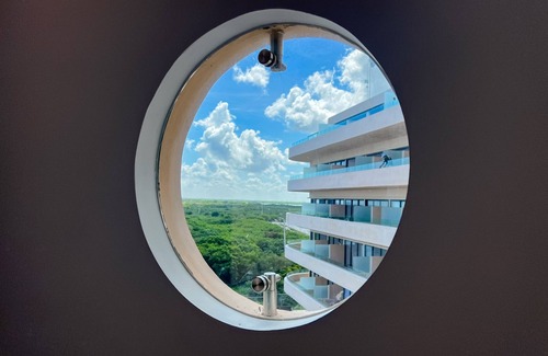 Telchac Puerto Apartment | Oceanfront Studio with a Pool, WIFI, Central A/C, Great Location