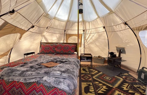 Mentone RV Rental | Off Grid Luxury Bell Tent Camping