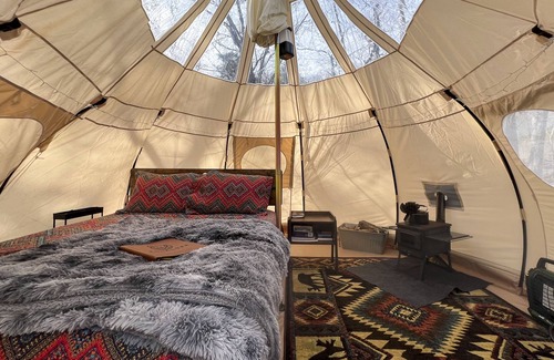Mentone RV Rental | Off Grid Luxury Bell Tent Camping